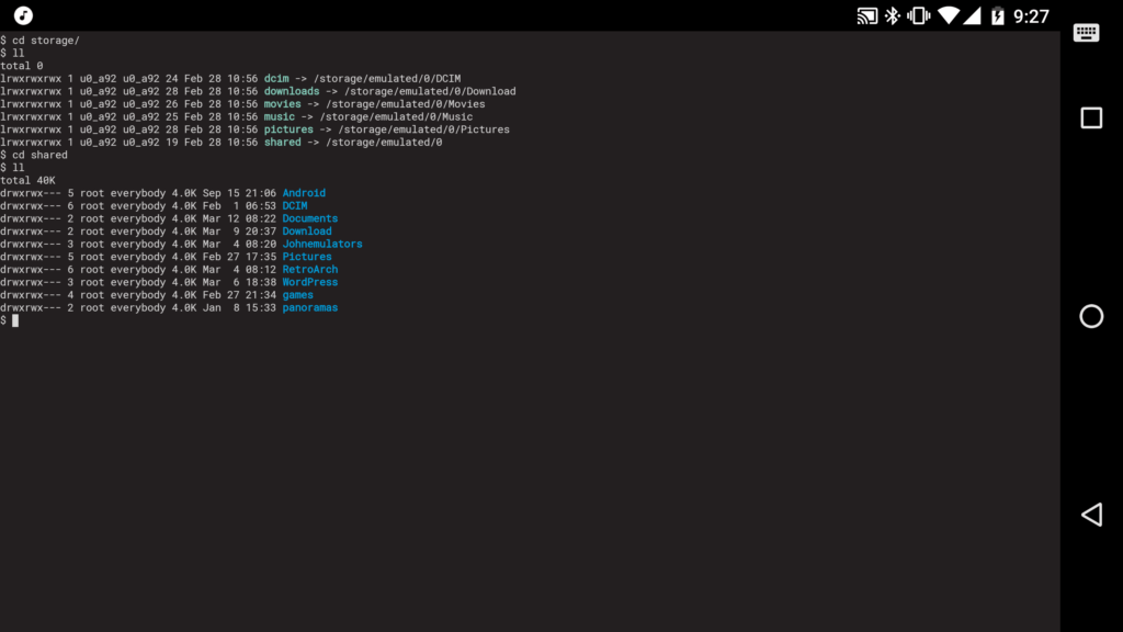 Termux accessing Main Storage
