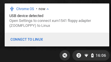 Giving permission to the ZoomFloppy on a Pixelbook Go